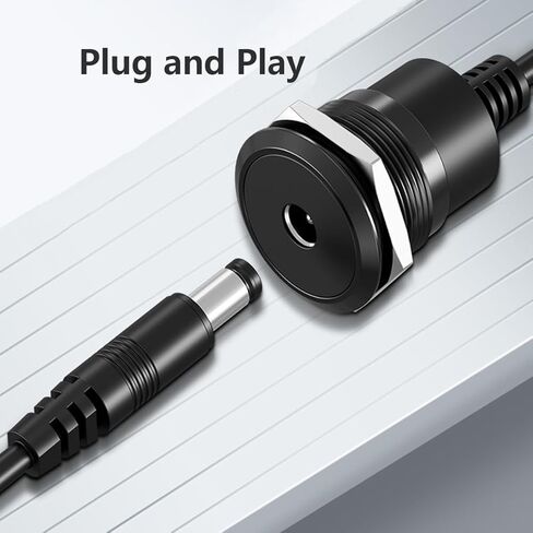 PENGLIN 5.5mm x 2.1mm DC Power Extension Cable,Female to Male DC Power Panel Mount Connector for Security Camera, LED Strip, CCTV IP Surveillance(Cable Length 25cm/9.84inch) in Saudi Arabia