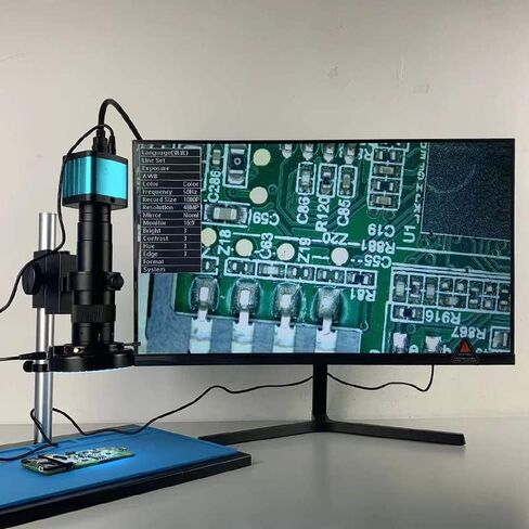 مجموعة مجهر 48MP 4K 2K كاميرا فيديو مجهر رقمية أحادية العين الصناعية 180X تكبير عدسة C-Mount محولات عدسة المجهر in Kuwait