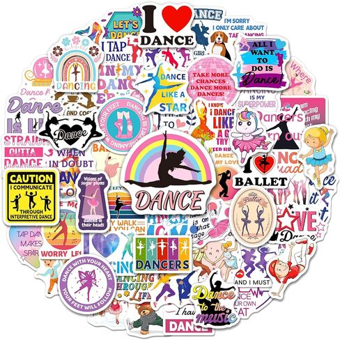 200 قطعة من ملصقات الرقص SigyoJeom للفتيات المراهقات، هدايا من الفينيل المقاوم للماء للراقصات، ملصقات بطابع الرقص مجمعة لأجهزة الكمبيوتر المحمول وزجاجات المياه وحقائب الهدايا للحفلات in Kuwait