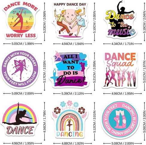 200 قطعة من ملصقات الرقص SigyoJeom للفتيات المراهقات، هدايا من الفينيل المقاوم للماء للراقصات، ملصقات بطابع الرقص مجمعة لأجهزة الكمبيوتر المحمول وزجاجات المياه وحقائب الهدايا للحفلات in Kuwait