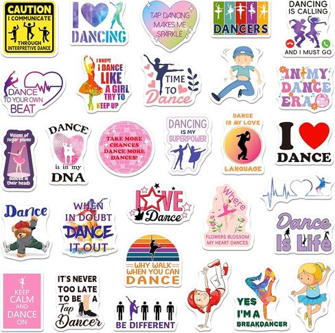 200 قطعة من ملصقات الرقص SigyoJeom للفتيات المراهقات، هدايا من الفينيل المقاوم للماء للراقصات، ملصقات بطابع الرقص مجمعة لأجهزة الكمبيوتر المحمول وزجاجات المياه وحقائب الهدايا للحفلات in Kuwait
