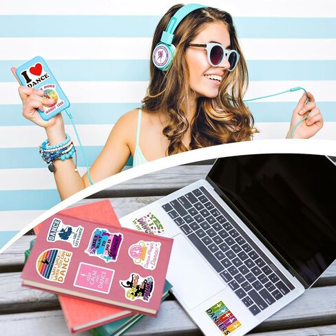 200 قطعة من ملصقات الرقص SigyoJeom للفتيات المراهقات، هدايا من الفينيل المقاوم للماء للراقصات، ملصقات بطابع الرقص مجمعة لأجهزة الكمبيوتر المحمول وزجاجات المياه وحقائب الهدايا للحفلات in Kuwait