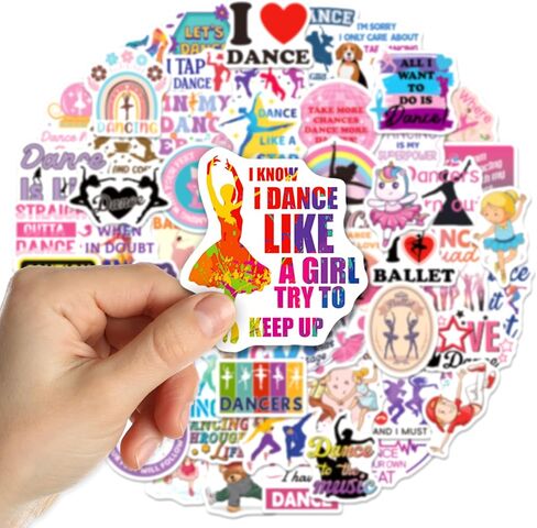 200 قطعة من ملصقات الرقص SigyoJeom للفتيات المراهقات، هدايا من الفينيل المقاوم للماء للراقصات، ملصقات بطابع الرقص مجمعة لأجهزة الكمبيوتر المحمول وزجاجات المياه وحقائب الهدايا للحفلات in Kuwait