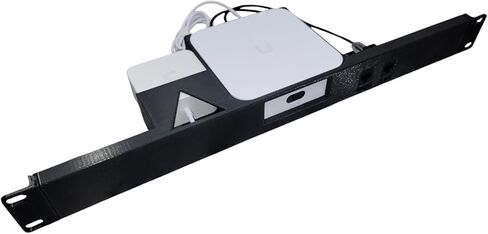 Blazin3D حامل حامل 19 بوصة 1U لـ Ubiquiti UniFi Express 7 Gateway UX7، مع علبة محول الطاقة (أسود) in Kuwait