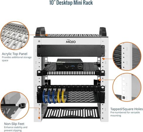 Tecmojo 6U 10 inch Mini Server Rack & 2 Pack 0.5U Brush Panel in Kuwait