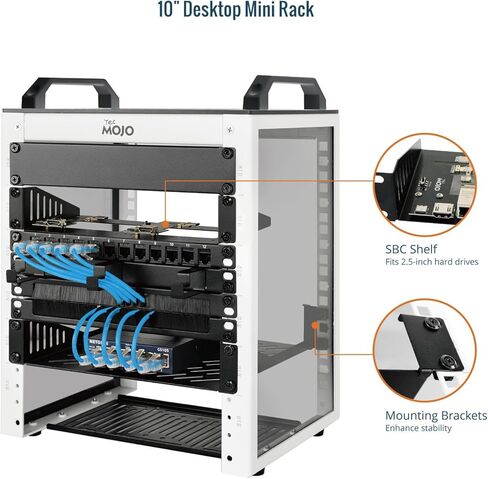 Tecmojo 6U 10 inch Mini Server Rack & 2 Pack 0.5U Brush Panel in Kuwait