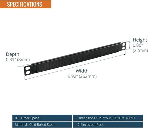Tecmojo 6U 10 inch Mini Server Rack & 2 Pack 0.5U Brush Panel in Kuwait