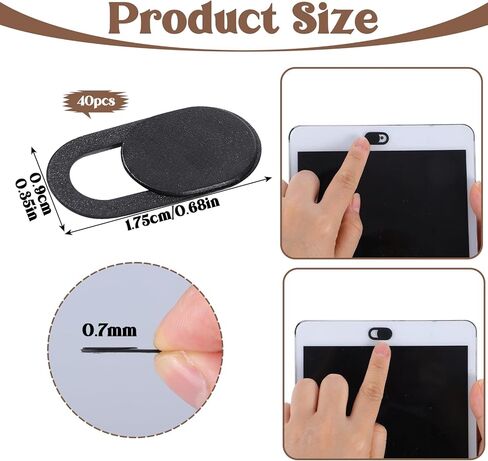 cobee 40 Pcs Webcam Cover, Laptop Camera Cover Slide Universal Camera Privacy Covers Slide Ultra-Thin Webcam Covers for Phone Computer Laptop Pad Protecting Privacy Security(Black) in Saudi Arabia