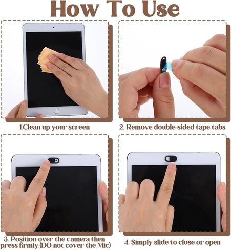 cobee 40 Pcs Webcam Cover, Laptop Camera Cover Slide Universal Camera Privacy Covers Slide Ultra-Thin Webcam Covers for Phone Computer Laptop Pad Protecting Privacy Security(Black) in Saudi Arabia