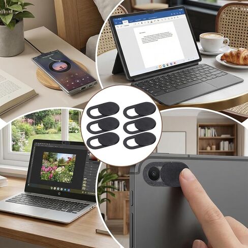 cobee 40 Pcs Webcam Cover, Laptop Camera Cover Slide Universal Camera Privacy Covers Slide Ultra-Thin Webcam Covers for Phone Computer Laptop Pad Protecting Privacy Security(Black) in Saudi Arabia