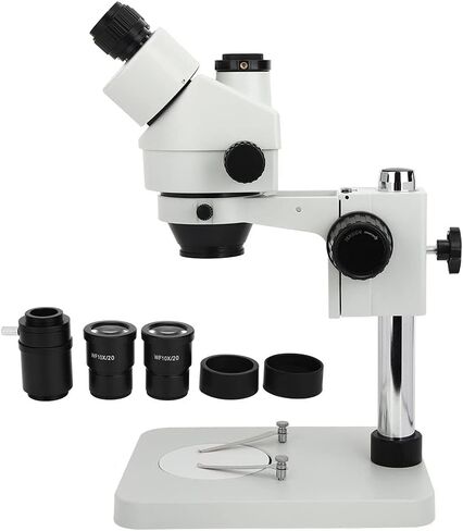 Adjustable Magnification Trinocular Stereo Microscope, Wide Field of View, Easy to Operate with Digital Camera, Ideal for Industrial Welding, Eyepiece 10X to with Computer in Saudi Arabia