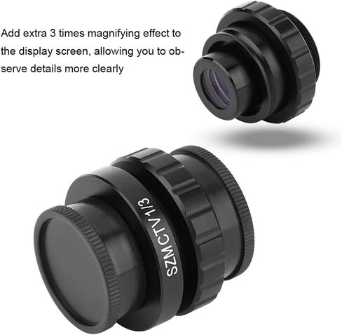 1 or 3 CTV, 3X Magnifier, Standard C Interface, high Definition Optical Coating Lens, SZMCTV 1 or 3 Adapter C Mount Lens Adapter for Trinocular Stereo Microscope Video Camera, in Saudi Arabia