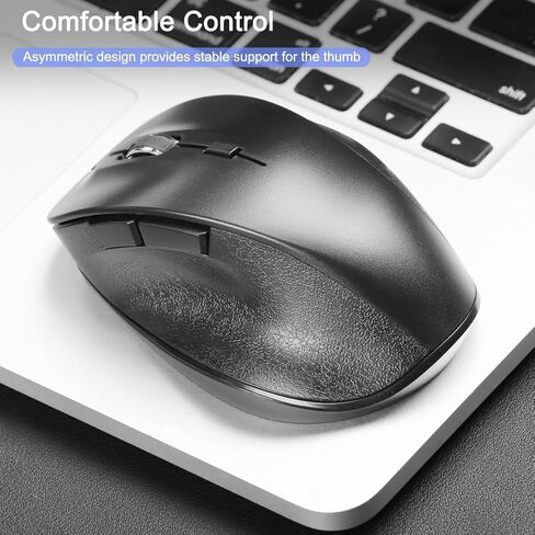 Wireless Mouse, 2.4G Computer Mouse with USB Receiver, 6 Buttons, Stable and Smooth with Low Latency, Portable Wireless Mouse Suitable for laptops, PCs, and Macs in Saudi Arabia