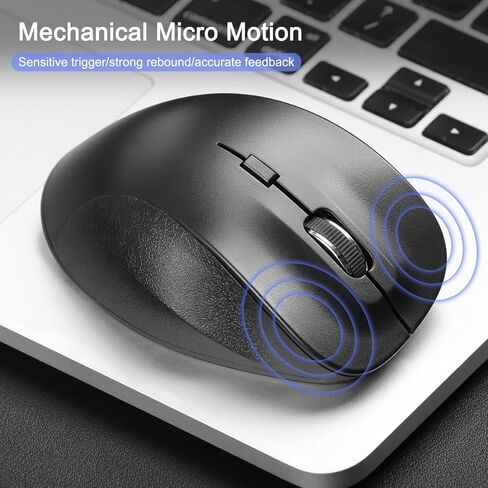 Wireless Mouse, 2.4G Computer Mouse with USB Receiver, 6 Buttons, Stable and Smooth with Low Latency, Portable Wireless Mouse Suitable for laptops, PCs, and Macs in Saudi Arabia