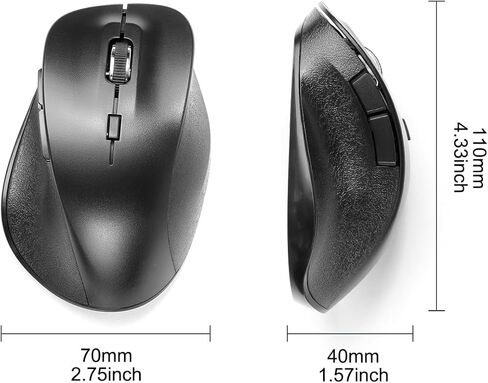 Wireless Mouse, 2.4G Computer Mouse with USB Receiver, 6 Buttons, Stable and Smooth with Low Latency, Portable Wireless Mouse Suitable for laptops, PCs, and Macs in Saudi Arabia
