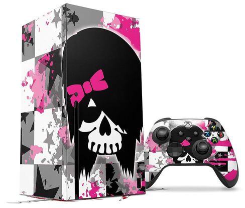 ملصق من الفينيل من WraptorSkinz متوافق مع وحدة التحكم ووحدة التحكم XBOX Series X - Scene Kid Girl Skull (وحدة التحكم في الألعاب غير متضمنة) in Kuwait
