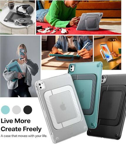 حافظة TORRAS Ostand K3 Neo لجهاز iPad Pro 11 بوصة M5 (2025) / M4 (2024)، زوايا عرض قابلة للتعديل، حامل فائق الثبات، حافظة رفيعة واقية ضد الصدمات مع حامل أقلام، أبيض ثلجي in Kuwait