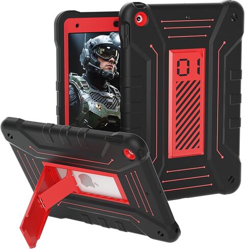 BJF Case for iPad 9th/8th/7th Generation 2021/2020/2019(10.2 inch), Full Body Heavy Duty Shockproof Rugged Protective 10.2" Cover with Built-in Stand for iPad 9th/8th/7th Gen (Purple+Mint) in Saudi Arabia