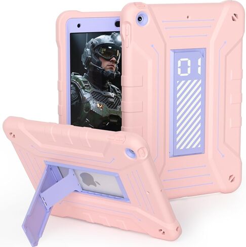 حافظة BJF لجهاز iPad 9th/8th/7th Generation 2021/2020/2019 (10.2 بوصة)، غطاء كامل الجسم شديد التحمل مقاوم للصدمات 10.2 بوصة مع حامل مدمج لجهاز iPad 9th/8th/7th Gen (أرجواني + نعناعي) in Kuwait