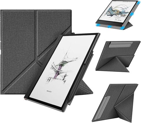 حافظة Fintie Origami لجهاز 10.3 بوصة Boox Note Air 5 C (2025)/Air4 C/Air3 C/Air3 B/W Tablet ePaper - حامل نحيف خفيف الوزن متعدد زوايا الرؤية وغطاء مغناطيسي للنوم/الاستيقاظ التلقائي مع مشبك قلم (أسود) in Saudi Arabia