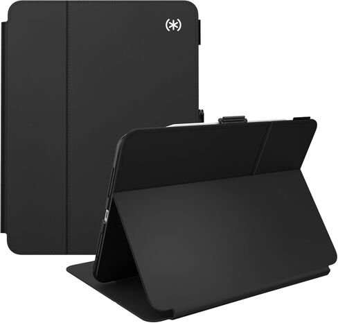 حافظة Speck الجديدة لجهاز iPad Pro 11 بوصة 2024/2025 (أحدث طراز/M5/M4) - مع حامل قلم رصاص، حماية من السقوط والكاميرا، حامل نحيف متعدد المدى، حافظة توازن، لا توجد وظيفة إيقاظ تلقائي/النوم - أسود/أسود/أبيض in Kuwait