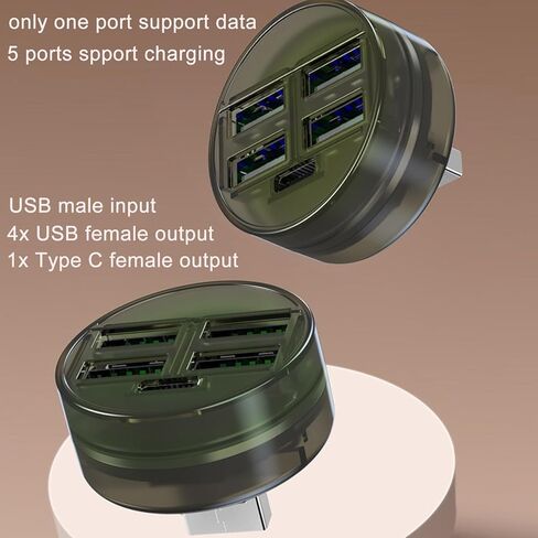 USB الفاصل كابل 1 ذكر إلى 4 أنثى 1 نوع C أنثى تمديد الحبل موصل موسع محور مهايئ شاحن محول شاحن محمول in Kuwait