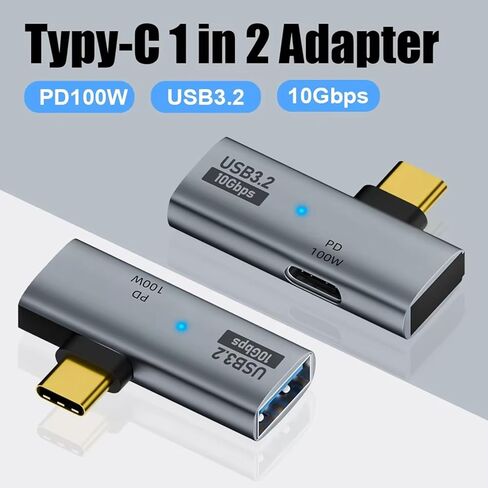 2 قطعة محول محول من النوع C PD100W مقسم شحن سريع بيانات 10 جيجابت في الثانية لأجهزة متعددة واستخدام السفر in Kuwait