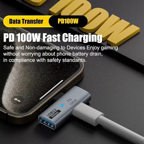 2 قطعة محول محول من النوع C PD100W مقسم شحن سريع بيانات 10 جيجابت في الثانية لأجهزة متعددة واستخدام السفر in Kuwait