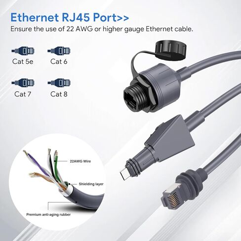 Fafeicy مستطيلة SPX إلى محول إيثرنت RJ45، 24AWG نحاس IP68 مع محول RJ45 أنثى للقمر الصناعي المستطيل عالي الأداء in Kuwait