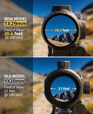 مكبر مضغوط CVLIFE Eaglefeather 3X/4X/5X مع حامل سريع التحرير، 3.54 بوصة/3.35 بوصة/3.14 بوصة، تخفيف العين، مجال رؤية كبير، مكبر نقطة حمراء من الوجه إلى الجانب، 2000 جرام مقاوم للصدمات، مطلق وأقل 1/3 شاهد مشارك in Kuwait