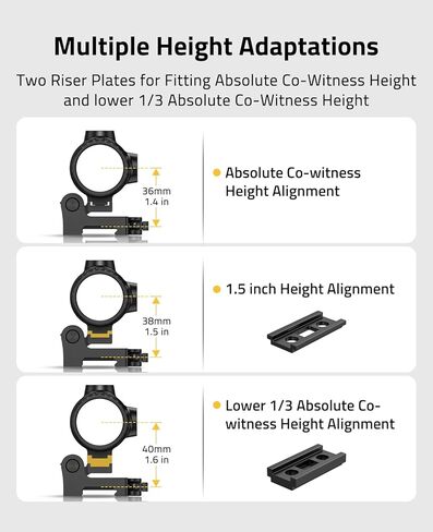مكبر مضغوط CVLIFE Eaglefeather 3X/4X/5X مع حامل سريع التحرير، 3.54 بوصة/3.35 بوصة/3.14 بوصة، تخفيف العين، مجال رؤية كبير، مكبر نقطة حمراء من الوجه إلى الجانب، 2000 جرام مقاوم للصدمات، مطلق وأقل 1/3 شاهد مشارك in Kuwait