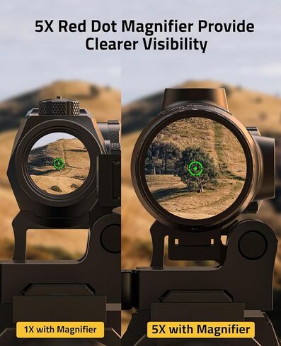 مكبر مضغوط CVLIFE Eaglefeather 3X/4X/5X مع حامل سريع التحرير، 3.54 بوصة/3.35 بوصة/3.14 بوصة، تخفيف العين، مجال رؤية كبير، مكبر نقطة حمراء من الوجه إلى الجانب، 2000 جرام مقاوم للصدمات، مطلق وأقل 1/3 شاهد مشارك in Kuwait