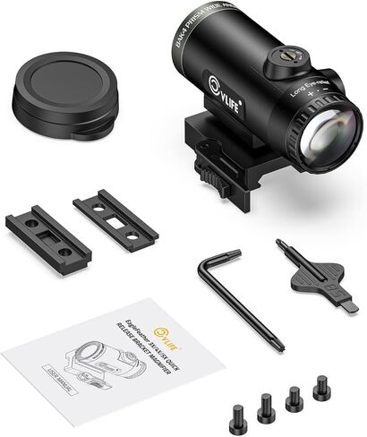 مكبر مضغوط CVLIFE Eaglefeather 3X/4X/5X مع حامل سريع التحرير، 3.54 بوصة/3.35 بوصة/3.14 بوصة، تخفيف العين، مجال رؤية كبير، مكبر نقطة حمراء من الوجه إلى الجانب، 2000 جرام مقاوم للصدمات، مطلق وأقل 1/3 شاهد مشارك in Kuwait