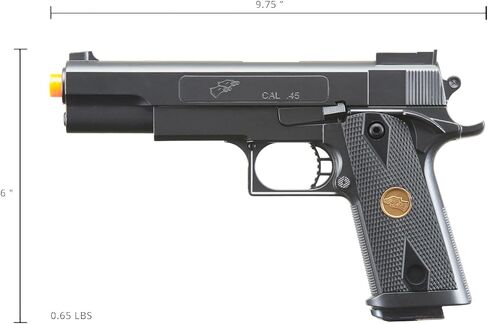 مسدس زنبركي Airsoft مقاس كامل محمل بزنبرك تكتيكي 1911 Hi-Capa من Delta Force (اللون: أسود) in Kuwait