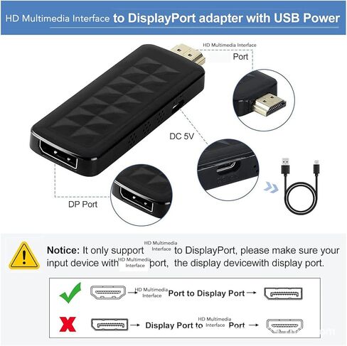 HD Multimedia Interface to DisplayPort Adapter,4K 30Hz Extend Mirror Mode Video Display Converter in Saudi Arabia