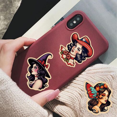 50 Pcs Vintage Pinup Girls Vinyl Stickers Pack – Waterproof Retro Style Decals for Laptops, Water Bottles,Personal Decor in Saudi Arabia