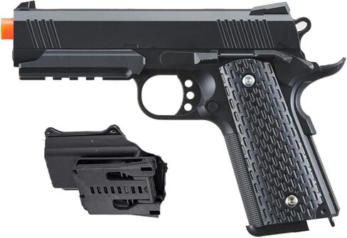 GoldenBall 240 FPS M1911 Airsoft Metal Steel Spring Airsoft Pistol w/Raill & Holster - Black in Saudi Arabia