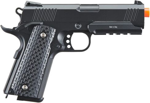 GoldenBall 240 FPS M1911 Airsoft Metal Steel Spring Airsoft Pistol w/Raill & Holster - Black in Saudi Arabia