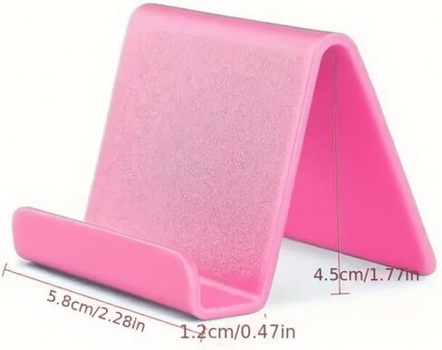 Multifunctional Foldable Phone Holder – Universal Adjustable Desktop Stand for Tablets & Phones –Pink Plastic Holder for Bedside or Office Use in Saudi Arabia