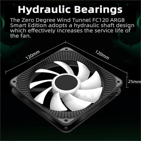 FC120 ARGB PC Case Fan 120mm 5V 3PIN اللوحة الأم الإضاءة مزامنة 4PIN PWM مروحة تبريد صامتة (FC120-RGB) in Kuwait