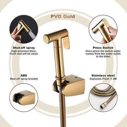 HandheldSprayer Brass Cloth Diaper Sprayer Titanium GoldSprayer for Toilet Clean The Toilet, Clean The Bathtub, Rinse Cloth Diaper, Bathe Pets,Top b(Top a) in Saudi Arabia