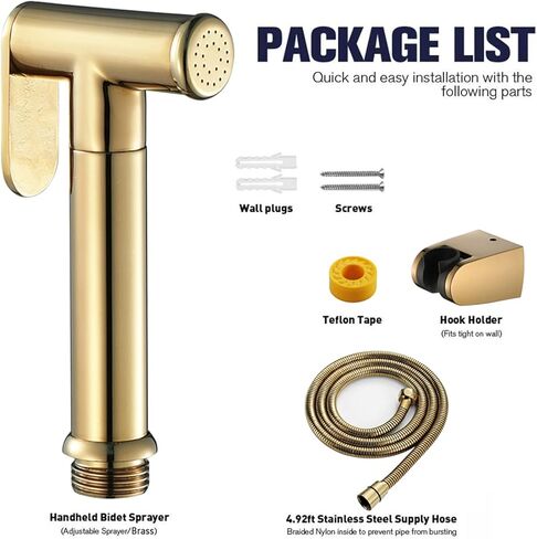 HandheldSprayer Brass Cloth Diaper Sprayer Titanium GoldSprayer for Toilet Clean The Toilet, Clean The Bathtub, Rinse Cloth Diaper, Bathe Pets,Top b(Top a) in Saudi Arabia