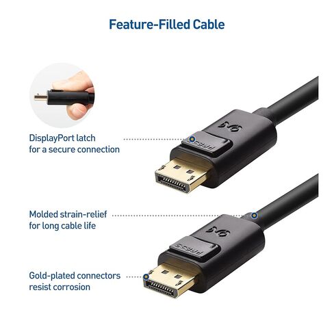 كابل Matters 4K DisplayPort إلى كابل DisplayPort وكابل DisplayPort 2.1 معتمد من VESA بطول 2 متر/6.6 قدم، يدعم 40 جيجابت في الثانية DP40 8K 60 هرتز، 4K 144 هرتز باللون الأسود in Saudi Arabia