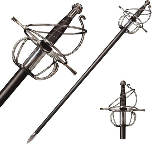 Cosplay Martial Sword Arts Renaissance Rapier Fencing Spanish Swept Hilt Guard Sword Red in Saudi Arabia