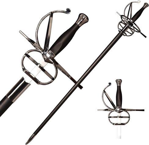 Cosplay Martial Sword Arts Renaissance Rapier Fencing Spanish Swept Hilt Guard Sword Red in Saudi Arabia