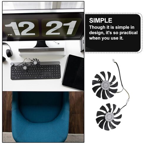 زوج بديل لمروحة تبريد بطاقة الرسومات لمراوح تبريد الألعاب البلاستيكية لبطاقة الفيديو حل تبريد هادئ لمكونات الكمبيوتر in Kuwait