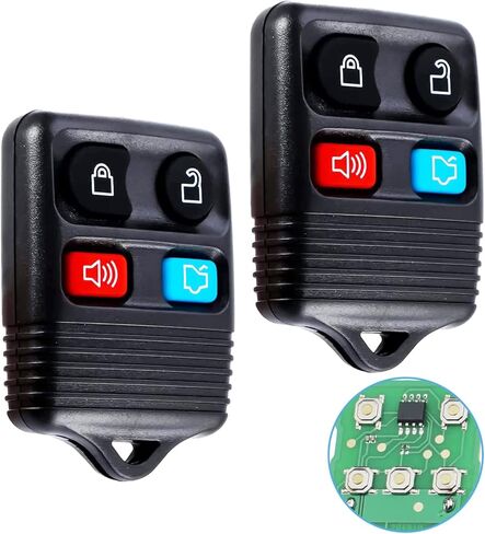 2pc استبدال الإدخال غير مفتاح المفتاح البعيد FOB FOB Transmitter For Ford 1998-2016 F-150 F-250 F-350 ، Mazda ، Mercury ، Lincoln-3 Button in Saudi Arabia