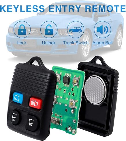2pc استبدال الإدخال غير مفتاح المفتاح البعيد FOB FOB Transmitter For Ford 1998-2016 F-150 F-250 F-350 ، Mazda ، Mercury ، Lincoln-3 Button in Saudi Arabia