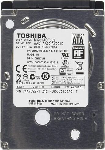 محرك الأقراص الصلبة الداخلي Toshiba MQ01ACF032 سعة 320 جيجابايت مقاس 2.5 بوصة (متجدد) in Kuwait