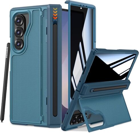 Ruky for Z-Fold-6-Case with S Pen Holder, [No Pen] with Hidden Foldable Kickstand and Built-in Privacy Screen Protector,Hinge Protection Drop Protective Phone Case for Samsung Galaxy Z Fold 6, Black in Saudi Arabia